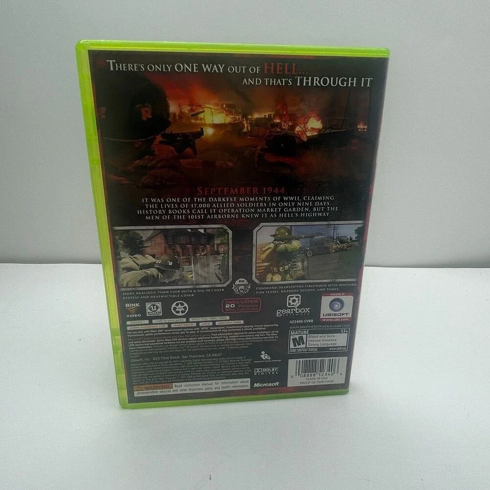 Brothers in Arms: Hell's Highway X360 (Xbox 360, 2008) Complete W/ Manual